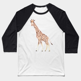 Watercolour Giraffe with pink sky Baseball T-Shirt